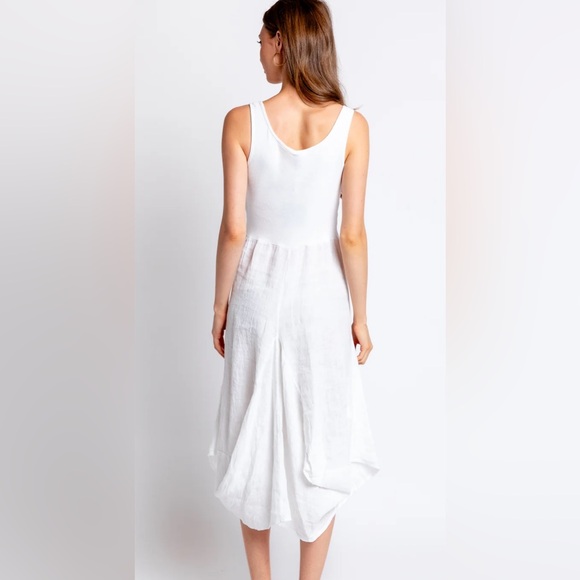 INIZIO white linen dress, Size XL - Picture 5 of 5
